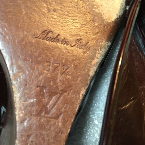 LOUIS VUITTON HEELS WEDGES PLTFRM BURGUND 7.5-37.5 - Picture 5 of 7